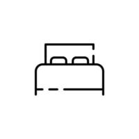 cama, dormitorio línea punteada icono vector ilustración logotipo plantilla. adecuado para muchos propósitos.