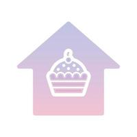 cupcake home logo gradient design template icon element vector