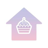 cupcake home logo gradient design template icon element vector