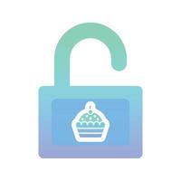 cupcake padlock logo gradient design template icon element vector