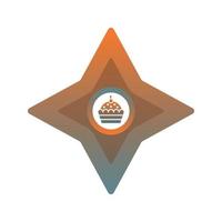 cupcake shuriken logo gradient design template icon element vector