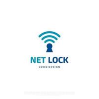 wifi lock logo. wi-fi icon combine with key hole logo design modern concept vector