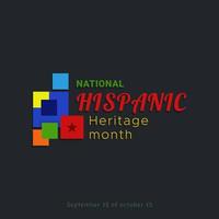 Hispanic heritage month. Abstract logo design in retro style, geometry. vector