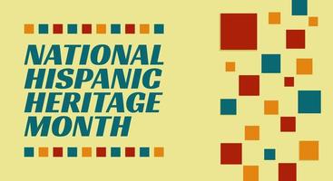 Hispanic heritage month. Horizontal banner template with colorful text, retro style, latin, american vector