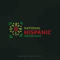 Hispanic heritage month. Abstract logo design in retro style, geometry. hand drawn vector