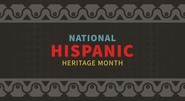 Hispanic heritage month. Abstract ornament background design, retro style with text vector