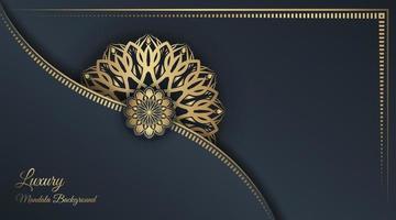 mandala background, dark gray and gold vector