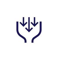 Bottleneck icon on white, vector