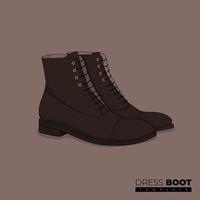 High leather shoes template design in brown color for product advertising design vector