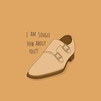 Single shoe in cartoon illustration design with some words design vector