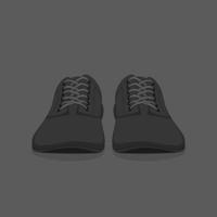 zapatillas de deporte de cuero negro en dibujos animados para el diseño de plantillas publicitarias vector