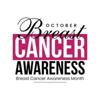 World Breast Cancer Awareness Month in October vector