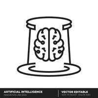 inteligencia artificial. icono de esquema de innovación. vector editable