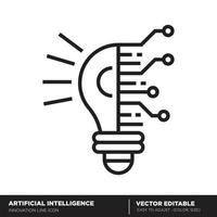 inteligencia artificial. icono de esquema de innovación. vector editable