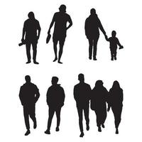 walking people silhouette vector illustration