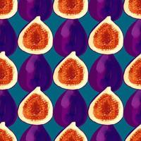 Seamless pattern with iIllustration of a figs on a blue background vector