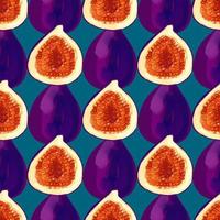 Seamless pattern with iIllustration of a figs on a blue background vector