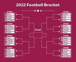 football 2022 group bracket vector