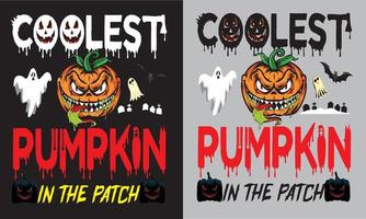 coolest pumpkin Halloween t-shirt vector design