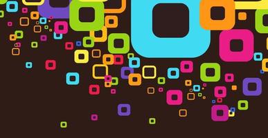 Abstract multicolored rounded squares background. Scattered colorful rounded squares vector