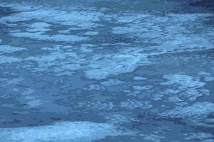 Realistic vector illustration of an icy river surface. Texture of ice covered with snow. Winter background.