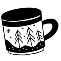 Cup with Christmas pattern vector