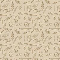seamless autumn pattern with leaves. background, wallpaper. print for fabric, wrapping paper.yellow,brown color vector