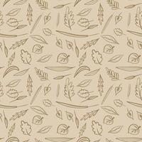 seamless autumn pattern with leaves. background, wallpaper. print for fabric, wrapping paper.yellow,brown color vector