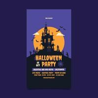 halloween party social media story vector