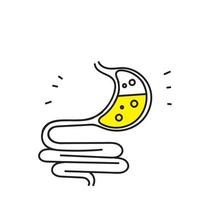 vector de ilustración de icono de tracto digestivo de doodle dibujado a mano