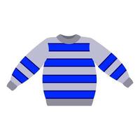 Grey sweater with blue stripes. Vector isolated on a white background.