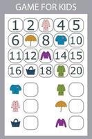 Math educational game for kids. Fill in the line, write the missing numbers vector