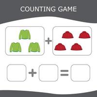 Educational game for children, kids. . Game learning math, counting game. Vector illustration for print, page