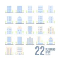 Building Icon Set In Flat Style vector