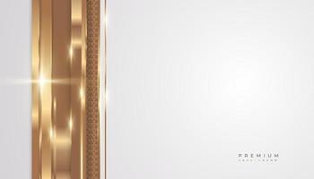 fondo blanco y dorado de lujo con líneas doradas y estilo de corte de papel. fondo gris y dorado de primera calidad para el diseño de premios, nominaciones, ceremonias, invitaciones formales o certificados vector