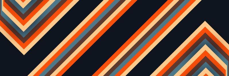 Abstract Retro Background with Colorful Lines. 1970s Background Design