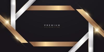 Abstract White, Black and Gold Luxury Background. Elegant Premium Background with Paper Cut Style vector