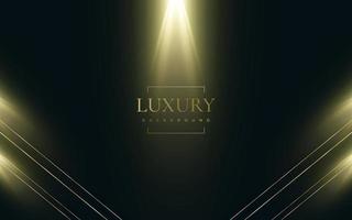 Abstract Luxury Black and Gold Background with Gold Lines and Golden Light Rays Effect vector