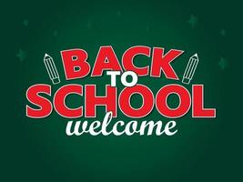 Welcome Back to school editable text effect typography vector illustration colorful modern background.