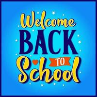 Welcome Back to school editable text effect typography vector illustration colorful modern background.