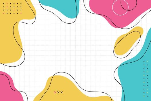 Modern colorful gradient abstract shapes on memphis style background vector