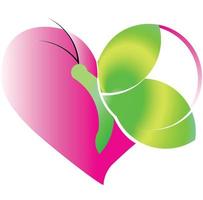This image is a vector graphic design depicting an image of a heart and a butterfly, this design can be used for commercial purposes as an icon, logo, wallpaper, art, and others.