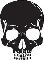 Silhouette of Skull Head Vector in a Flat Style