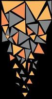 Abstract Illustration background triangle with orange with grey with yellow isolated black vector