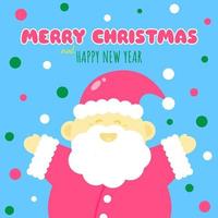 Merry Christmas and Happy New Year greeting card. Happy Santa. Suitable for background, poster, etc vector