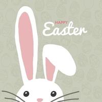 Rabbit Happy Easter Greeting Card vector