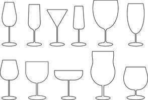 Glases. Wine and coctails vector