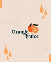 Seamless Orange pattern with tropic fruits vector