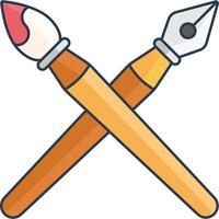 brush and pen icon vector