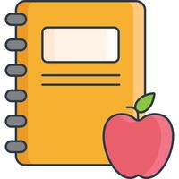 book and apple icon vector